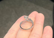 Romantic 0.897 CTW Lab Grown Heart Diamond Ring in 14K White Gold
