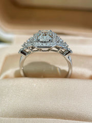 14K White Gold 5.32 CTW Emerald-Cut Diamond Ring – D Color VS1-VVS2 Clarity