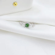 Lab Grown Fancy Green Diamond Cushion Halo Ring 0.82 CTW 14K White Gold