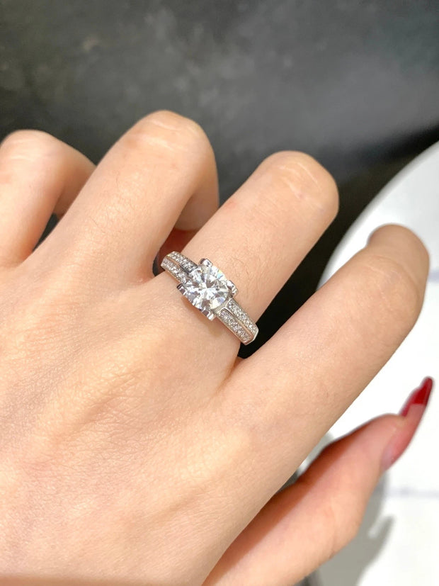Bold Brilliance Round Lab-Grown Diamond Bull Head Ring 14K White Gold 2 CTW
