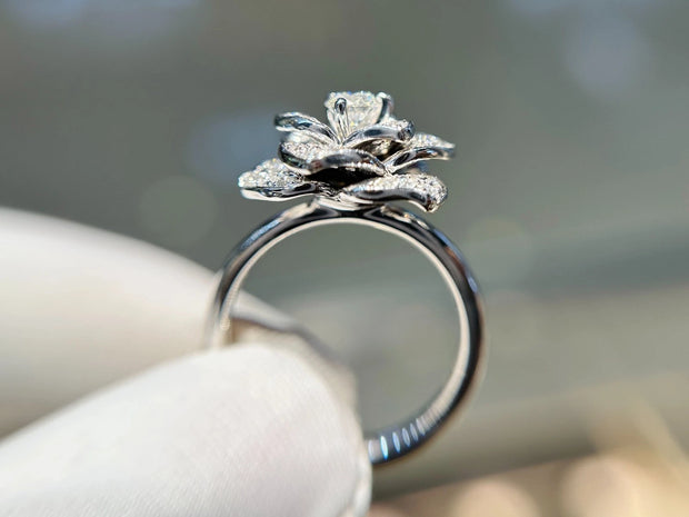 Elegant Lab Grown 0.68 CTW Diamond Ring 14K White Gold