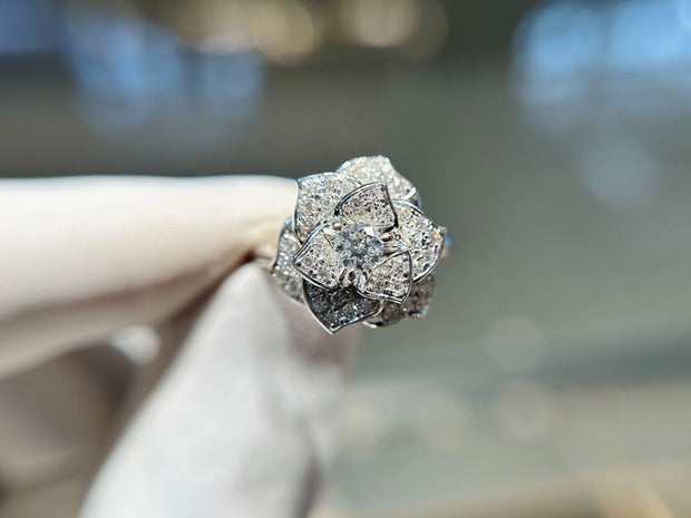 Elegant Lab Grown 0.68 CTW Diamond Ring 14K White Gold