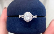 1.5 Carat Oval Shaped Diamond Ring–D-E Color, VS1-VVS2 Clarity in 14k White Gold