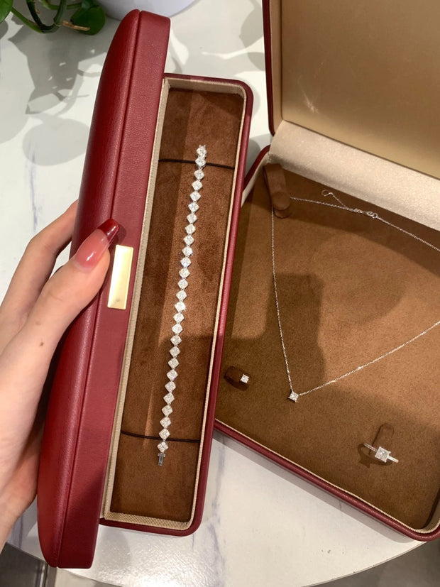 Radiant Square 14K White Gold Lab-Grown Diamond Tennis Bracelet – 3.30 CTW