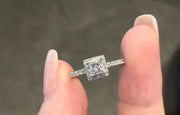 Enchanting 0.83 CTW Lab Grown Princess Cut Diamond Ring 14K White Gold D E VVS2