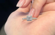 Enchanting 0.83 CTW Lab Grown Princess Cut Diamond Ring 14K White Gold D E VVS2