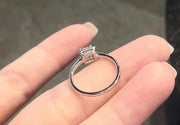 Enchanting 0.83 CTW Lab Grown Princess Cut Diamond Ring 14K White Gold D E VVS2