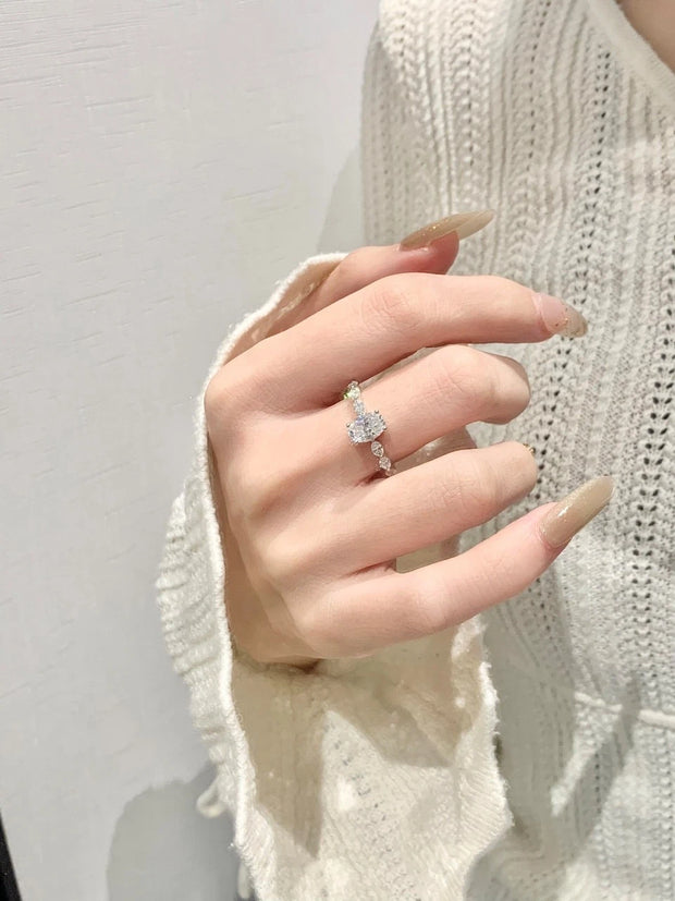 Brilliant 1.71 CTW Lab Grown Oval Diamond Six Band Ring 14K White Gold