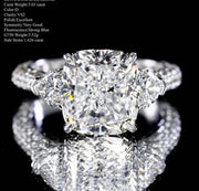 Collector’s Lab-Grown 5.03 CTW Cushion Diamond Ring – 14K D–E VVS2 White Gold