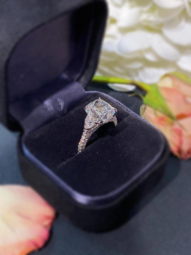 Collector’s Lab-Grown 5.03 CTW Cushion Diamond Ring – 14K D–E VVS2 White Gold