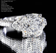 Collector’s Lab-Grown 5.03 CTW Cushion Diamond Ring – 14K D–E VVS2 White Gold
