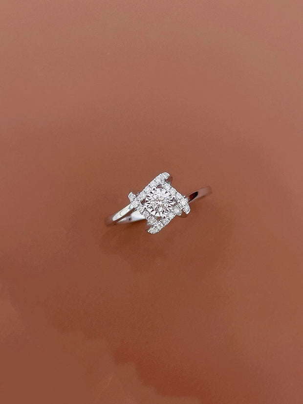 Lab-Grown Cross Diamond Ring 0.50 CTW D-E VS1/VVS2 in 14K White Gold