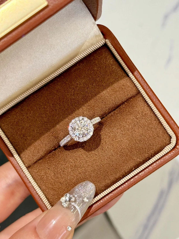 Celestial Glow 14K White Gold Lab-Grown Diamond Halo Ring 3.20 CTW
