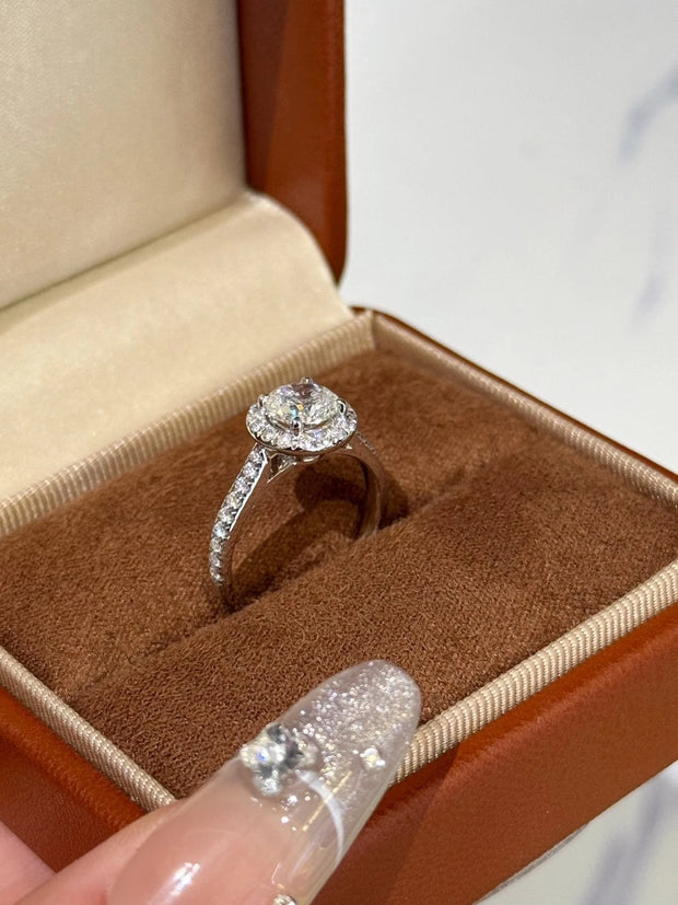 Celestial Glow 14K White Gold Lab-Grown Diamond Halo Ring 3.20 CTW