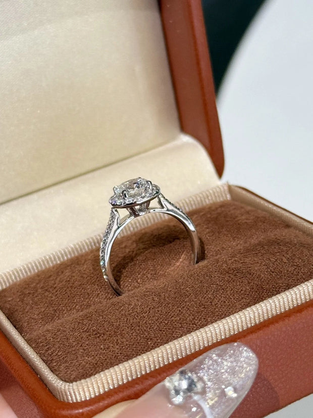 Celestial Glow 14K White Gold Lab-Grown Diamond Halo Ring 3.20 CTW