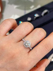 Celestial Glow 14K White Gold Lab-Grown Diamond Halo Ring 3.20 CTW