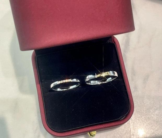 ‘Mutual Joy’ Lab Grown Diamond Couple Rings 0.15 CTW 14K White Gold D E VVS2