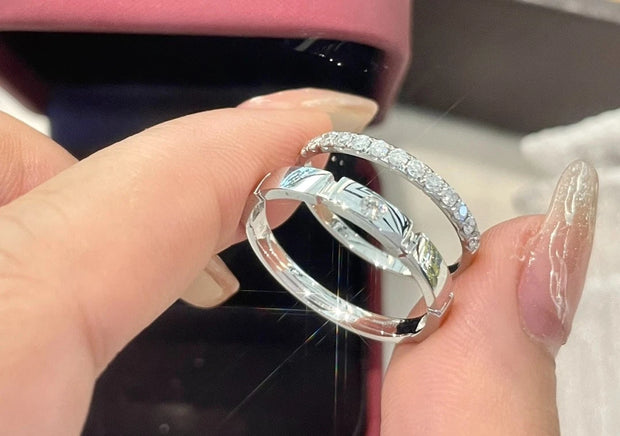 Vows of Love’ Lab Grown Diamond Couple Rings 0.25 CTW 14K White Gold D E VVS2