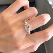 Lab Grown Princess Pink Diamond Ring 2 CT 14K White Gold VS1/VVS2