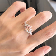 Lab Grown Princess Pink Diamond Ring 2 CT 14K White Gold VS1/VVS2