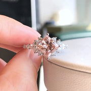 Lab Grown Princess Pink Diamond Ring 2 CT 14K White Gold VS1/VVS2