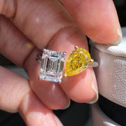 INS-Inspired Lab Grown Double Diamond Ring 3.38 CT 14K White Gold