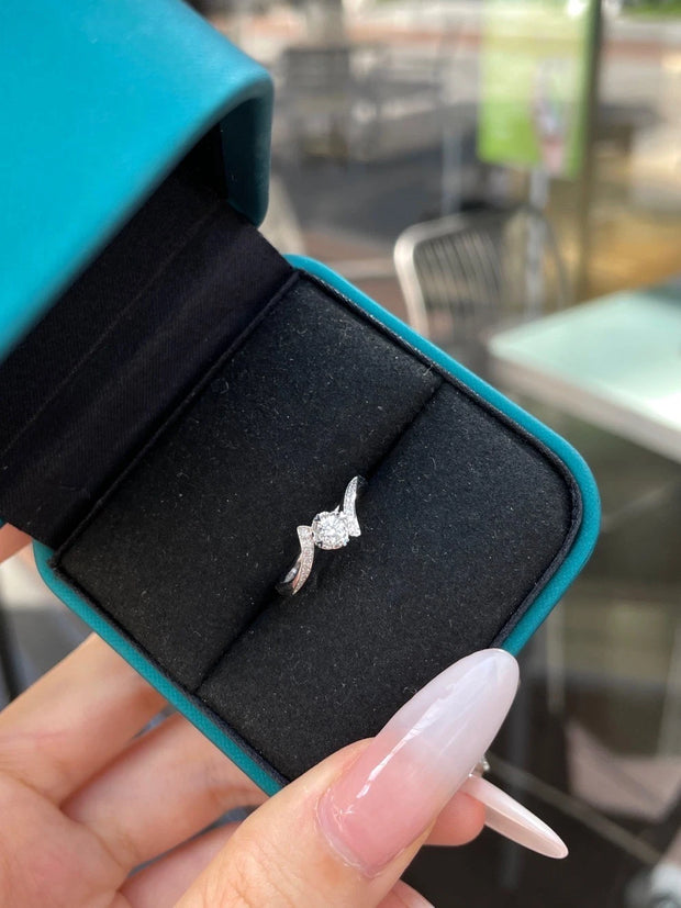 Eternal Promise Lab-Grown Diamond Ring 14K White Gold 0.55 CTW Swirl Design