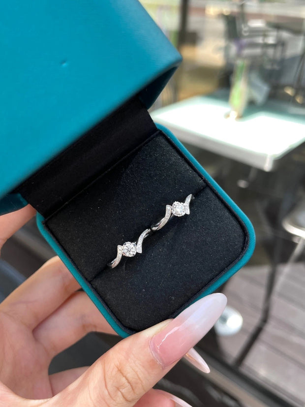 Eternal Promise Lab-Grown Diamond Ring 14K White Gold 0.55 CTW Swirl Design
