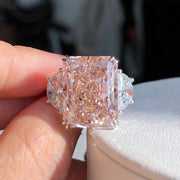 Majestic Radiant Pink Diamond Ring 13.06 CT in 14K White Gold VS1/VVS2