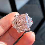 Majestic Radiant Pink Diamond Ring 13.06 CT in 14K White Gold VS1/VVS2