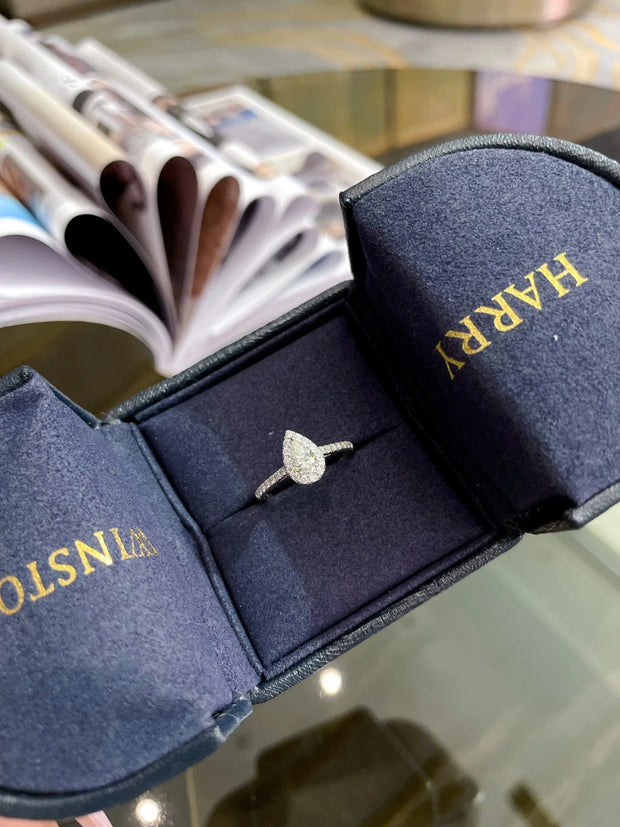 Radiant Elegance 14K White Gold Lab-Grown Pear-Shaped Diamond Ring 0.75 CTW