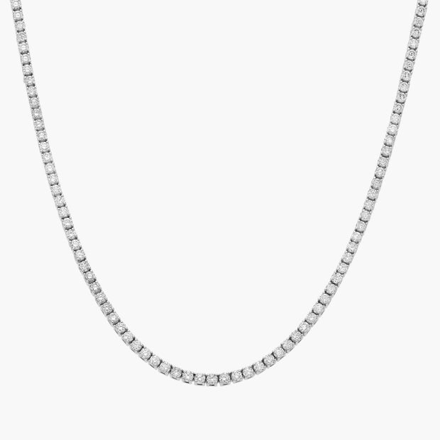 16" Lab-Grown Diamond Tennis Necklace in 14K White Gold 5 CTW D-E VS1-VVS2 clairity