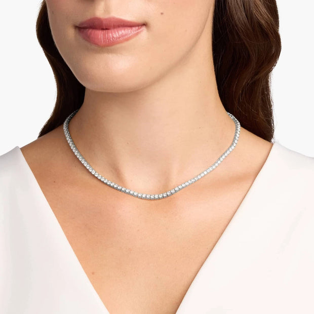 10 CTW Lab-Grown Diamond Tennis Necklace in 14K White Gold 16 in D-E VS1-VVS2