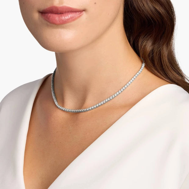 10 CTW Lab-Grown Diamond Tennis Necklace in 14K White Gold 16 in D-E VS1-VVS2