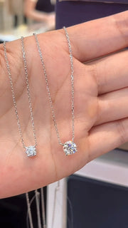 14K White Gold Lab-Grown Diamond Classic Four-Prong Pendant – 0.52 CTW D VVS1