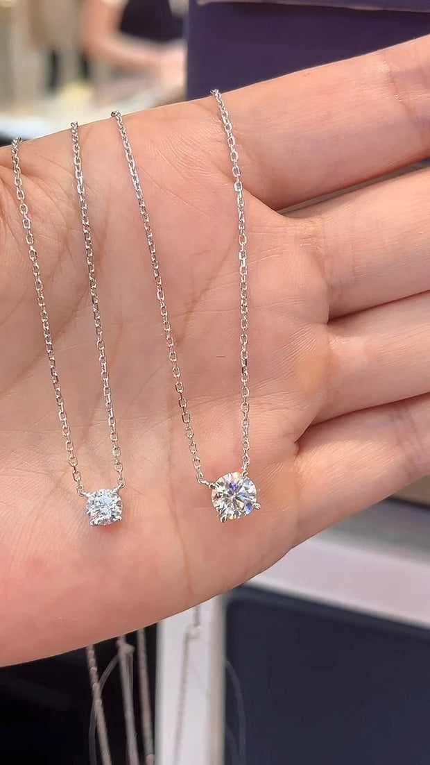 14K White Gold Lab-Grown Diamond Classic Four-Prong Pendant – 0.52 CTW D VVS1