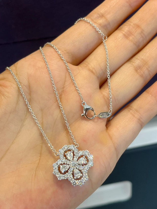 14K White Gold Lab-Grown Diamond Pendant – 1.916 CTW