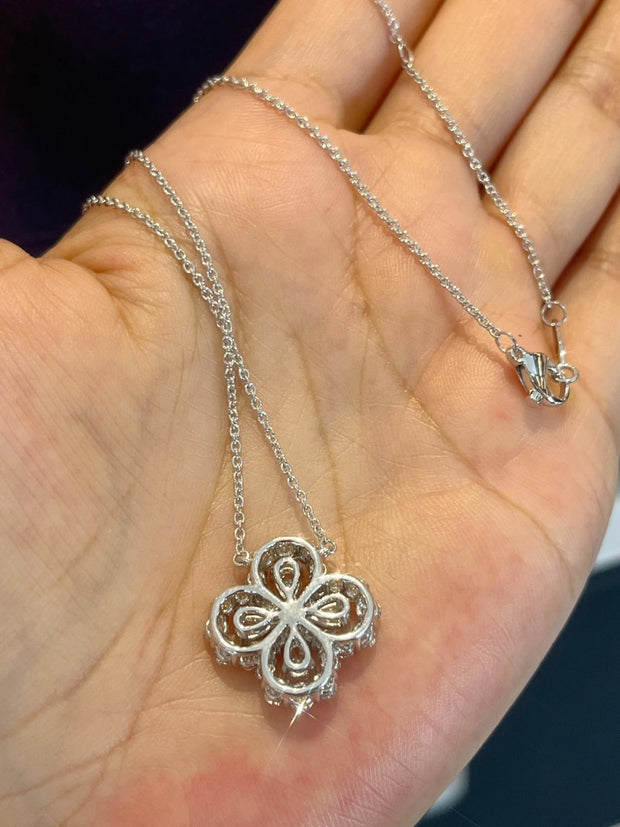 14K White Gold Lab-Grown Diamond Pendant – 1.916 CTW