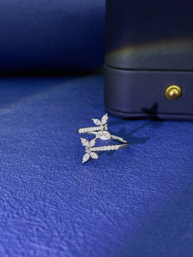 Lab-Grown Dragonfly Diamond Ring 0.40 CTW D-E VVS2 14K White Gold