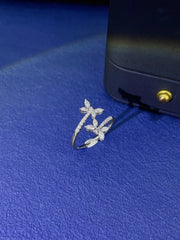 Lab-Grown Dragonfly Diamond Ring 0.40 CTW D-E VVS2 14K White Gold
