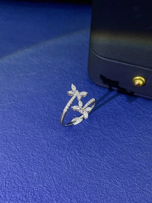 Lab-Grown Dragonfly Diamond Ring 0.40 CTW D-E VVS2 14K White Gold