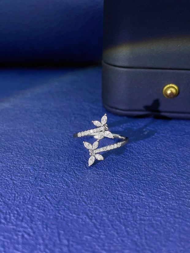 Lab-Grown Dragonfly Diamond Ring 0.40 CTW D-E VVS2 14K White Gold