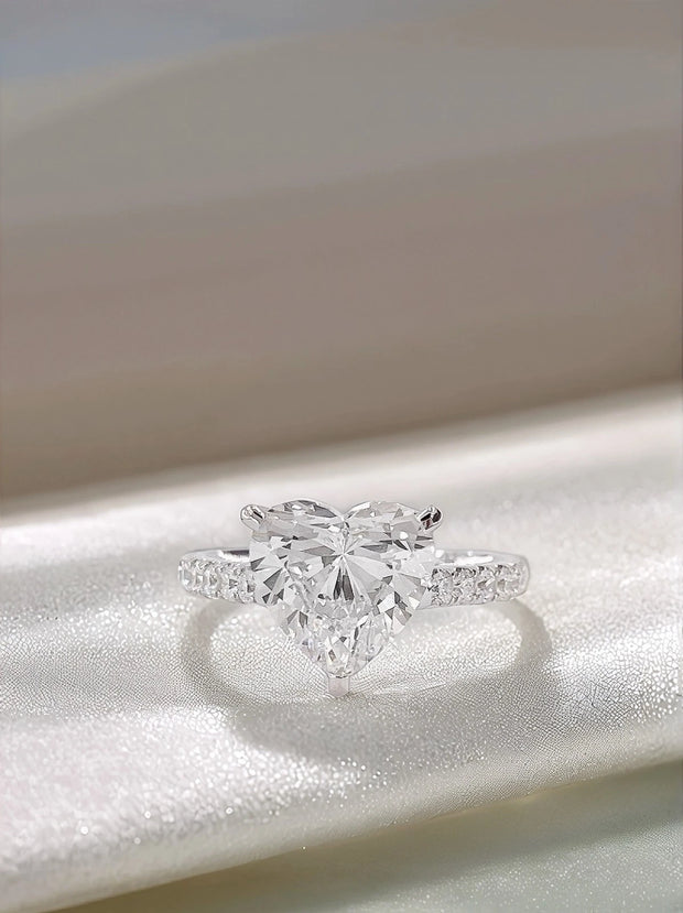 Lab-Grown Heart-Shaped Diamond Ring 3.01 CTW D-E VS1/VVS2 14K White Gold