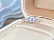 14K White Gold Lab Grown Twisted Band Diamond Ring – 0.40 CT D-E VS1-VVS2