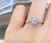 14K White Gold Lab Grown Twisted Band Diamond Ring – 0.40 CT D-E VS1-VVS2