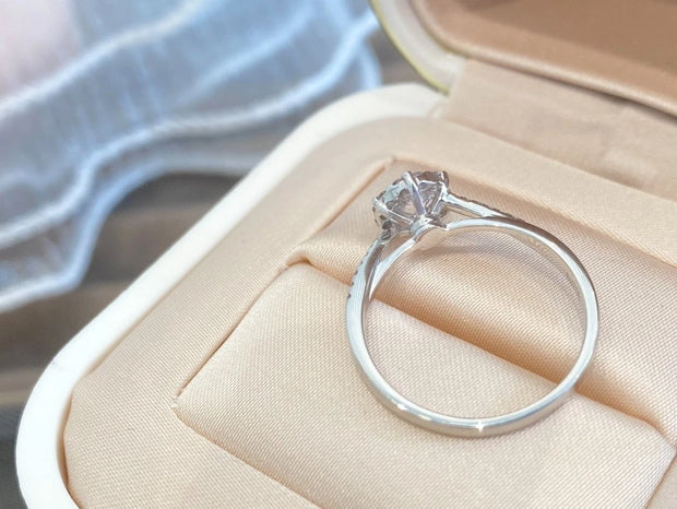 14K White Gold Lab Grown Twisted Band Diamond Ring – 0.40 CT D-E VS1-VVS2