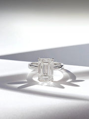 Timeless Majesty 5.04 CTW Emerald-Cut Lab Diamond Ring 14K White Gold