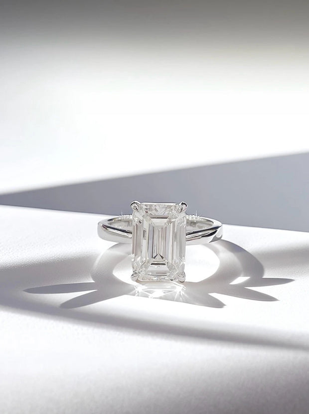 Timeless Majesty 5.04 CTW Emerald-Cut Lab Diamond Ring 14K White Gold