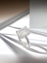 Timeless Majesty 5.04 CTW Emerald-Cut Lab Diamond Ring 14K White Gold