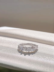 Seven Hearts of Forever – 14K White Gold Diamond Band